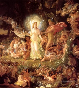 The Quarrel of Oberon and Titania Classic nude Oil Paintings